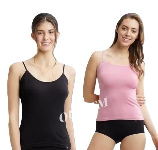Ladies Cotton Camisole Inner Pack of 2 Sleeveless Slip Top Comfortable Daily Vest-image-40