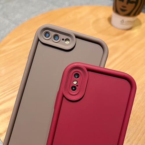 Image of Puxicu Slim Case for iPhone 8 Plus, Enhanced Camera Protection, Shockproof Skin-Friendly Touch Soft Case Cover for iPhone 7 Plus Phone 5.5 inch, Light Pink