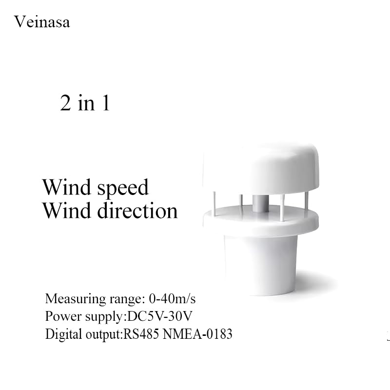 Mini-C2H 2 in 1 Compact Weather Station 4-20mA RS485 Ultrasonic Wind Speed and Direction Instrument NMEA0183 for Tower Crane Wind Speed Monitoring (Mini-C2H RS485-0183)