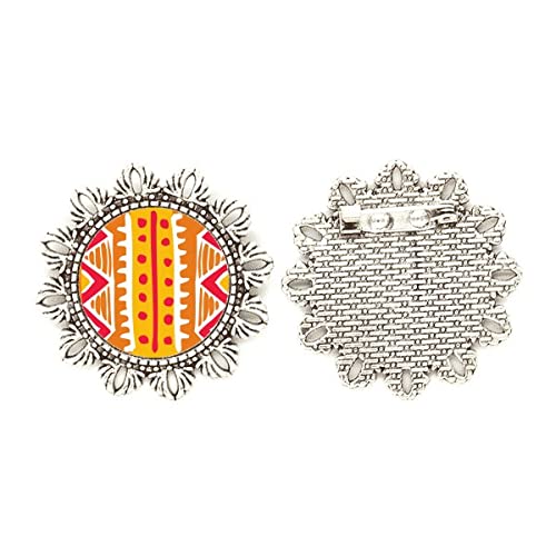 Broche de plata flor mexicana totems para vestidos y chaquetas formales 1