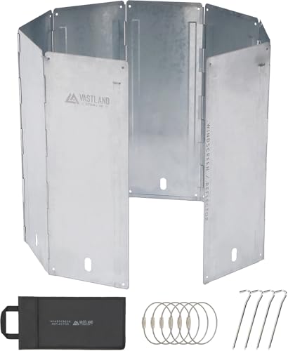 VASTLAND ウインドスクリーン 風防 風よけ リフレクター 40cm キャンプ 焚き火 ウィンドスクリーン シルバー