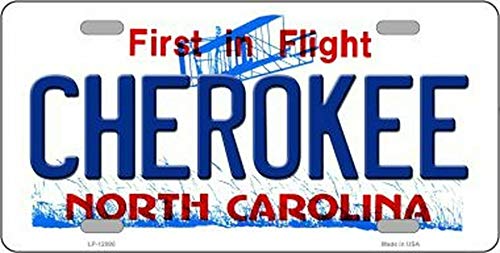 Biopracess New Sign cherokee north carolina state background novelty license plate 6x12 inches License Plate Sign