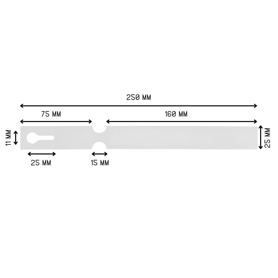 CombiCraft étiquettes à boucle blanches - 250 x 25 mm - pour imprimante transfert thermique - 1500 étiquettes sur rouleau