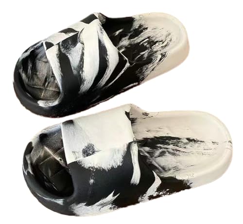 Soft Slippers for Women Men Trendy Splatter Pattern Shower Sandals Platform Indoor Outdoor Slippers Open Toe House Shoes