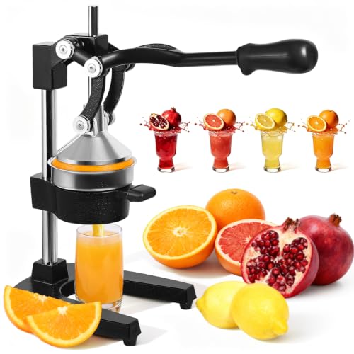 Yigowyigo Manual Juicer Hand Press Cast Iron Manual Citrus Juice Press Professional Easy to Clean Citrus Squeezer for Lemons Oranges Pomegranates Grapefruits and Other Fruits (Black)