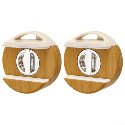 Soporte giratorio de ventosa con ajuste de 360 grados, soporte de pared desmontable para cables y cables, configuración de taladro, negro (2 piezas marrón claro)