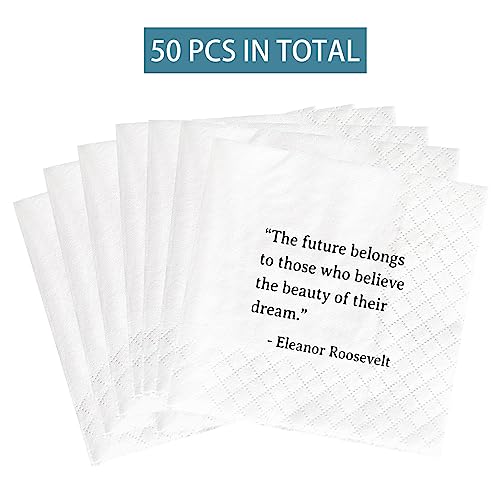 Joyiou-Inspirational-Quotes-Napkins-Graduation-Birthday-Holidays-Party-Supplies-Favors-Gifts-Decorations-50-Pack-Disposable-Napkins-for-Cake-Dessert-Berverage-Table-45-x-45-inches-2-Ply Joyiou Inspirational Quotes Napkins Graduation Birthday Holidays Party Supplies Favors Gifts Decorations 50 Pack Disposable Napkins for Cake Dessert Berverage Table 45 x 45 inches 2 Ply