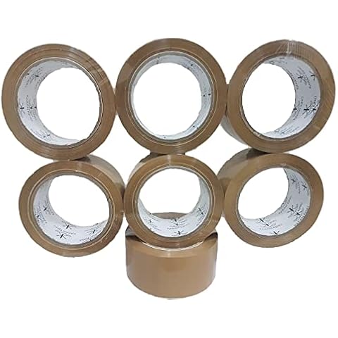 KARAN KING® 6 Rolls General Purpose Packaging Tape All Purpose Adhesive Tape for Sealing Boxes and Parcels, FSC Certified Shipping Tape - Brown 48mm x 66m Cover