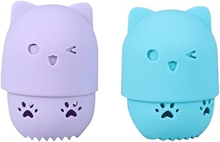 FOMIYES Suporte De Esponja De Maquiagem De Silicone 2 Pçs Pó Puff Titular Pó Puff Rack Maquiagem Esponja Caso Pó Puff Caixa De Armazenamento Caixa De Sopro De Pó Compõem