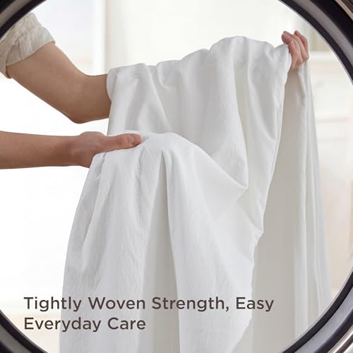 Image of Bedsure Textured Duvet Cover Queen Size - Cotton-Like Polyester Jacquard Duvet Cover Set for All Seasons - 3 Pieces Elevated Textured Dobby Soft Bedding Set, NO Comforter (White, Queen, 90 inchx 90 inch)