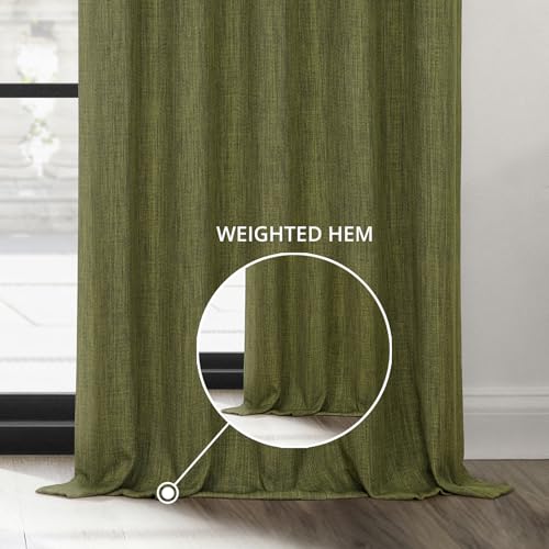HPD Half Price Drapes Faux Linen Room Darkening Curtains for Bedroom 50 X 96, BOCH-LN18520-96 (1 Panel), Tuscany Green by HPD Half Price Drapes - Image 7