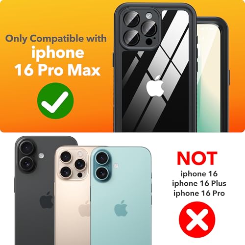 ANTSHARE for iPhone 16 Pro Max Case IP68 Waterproof, Black - image 2