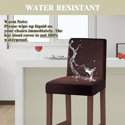 Image of Bar Stool Covers Counter Chair Slipcovers Set of 4,Coffee