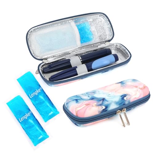 Image of YOUSHARES Portable Insulin Cooler Travel Case - TSA Approved Diabetic Medication Cooling Bag, EVA Insulated Organizer for Epi Pens, Refrigerated Diabetes Supplies Carrying Storage Kit with 2 Ice Pack