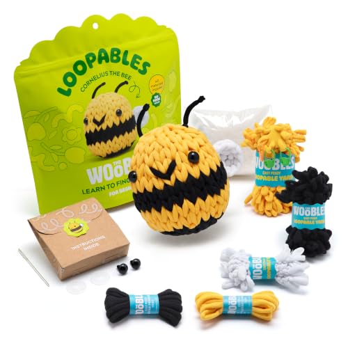 Image of The Woobles Loopables Cornelius the Bee Finger Loop Yarn Kit Beginners+
