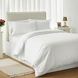 Jomy Parure de Lit 220×240 Adulte Housse de Couette 220×240 Coton 300 Fils Blanc avec Fermeture Éclair 2 Taies d’Oreiller 50×75 Linge de Lit 2 Personnes Housse Couette Blanc Satin de Coton Égyptien