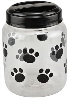 Best Buddy Pets Pet Treat & Food Storage Containers BPA-Free Plastic Airtight Canisters Pet Treat Jar (Black)