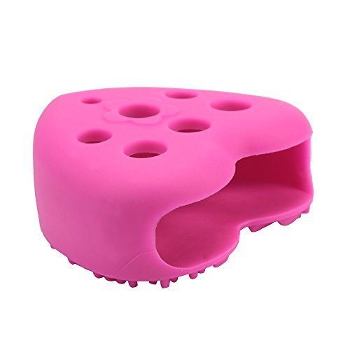 Sunlucky Makeup Brush Cleaning Mat - Heart Shaped Silicone Make Up Brush Cleansers Finger Washing Makeup Pads - Silica Brush Washing Tools For Eyeshadow Eyebrows Liquid Foundation Blush Brush Pad #TOP3