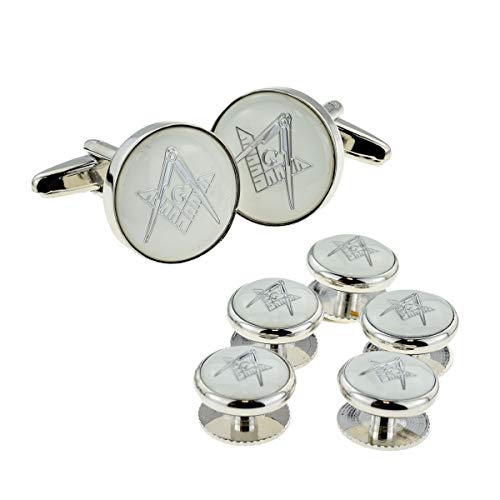 Mancuernillas para Hombre GTR Plateadas y Esmaltadas miniatura 1