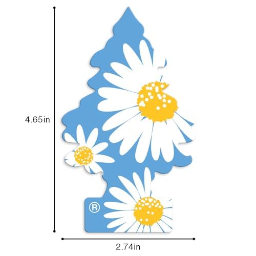 Image of LITTLE TREES Air Fresheners Car Air Freshener. Hanging Tree Provides Long Lasting Scent for Auto or Home. Daisy Fields, 24 Air Fresheners