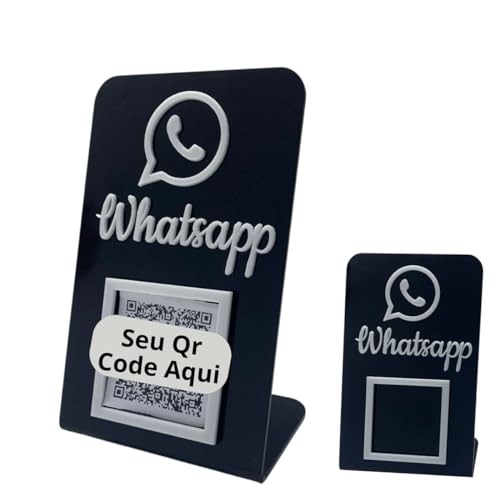 PLACA QR CODE WHATSAPP PRETO BRANCO