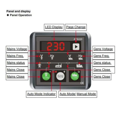Módulo controlador de interruptor ATS220 para panel de generador auto manual 8-36V 4