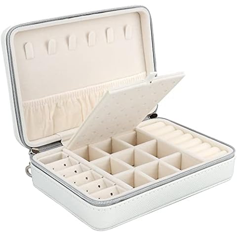 Casiwaft Joyero para niñas y mujeres, pequeño estuche para joyería de viaje Cover
