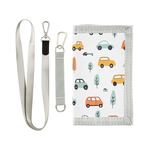 ALAZA Kids Wallets for Boys Girls Toddler Trifold Wallet Children Small Cars Tree with Zipper Coin Pocket