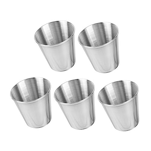 CIYODO 5pcs Stainless Steel Sauce Cups Round Dipping Cups for Condiments Multi-use Ketchup and Salad Dressing for Parties and Everyday Use