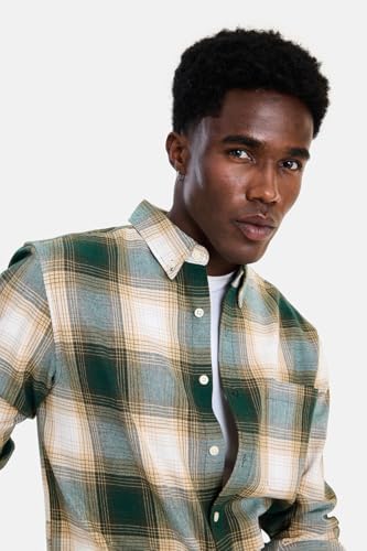 Image of SNITCH Men Casual Shirt | Regular Fit Full Sleeve Button-Down Collar Buffalo Check Pattern | Premium Cotton Blend & Breathable Fabric Outings