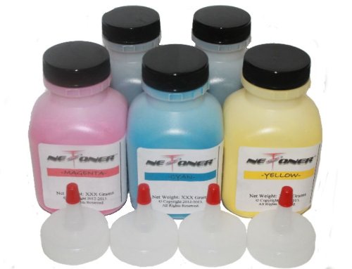 (with Reset Gears set) Refill Toner Bottle compatible with Brother TN210 TN-210 Combo - 5pk (2 Blacks + CMY) for HL-3040CN HL-3070CW MFC-9010CN MFC-9120CN MFC-9320CW