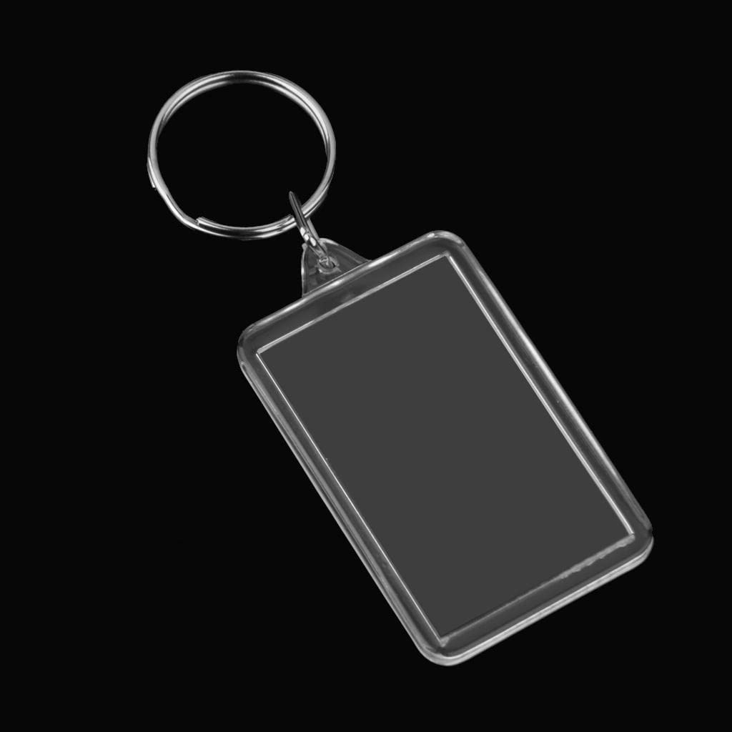 barenx 100 Stück Unisex Acryl Rechteck Schlüsselanhänger Blank Einsatz Fotorahmen