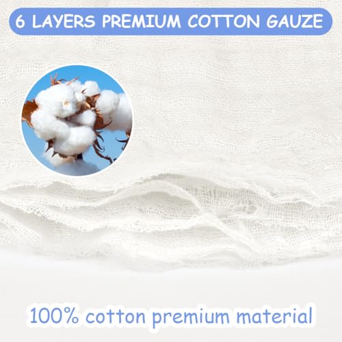 Aolso Baby Washcloths, 8pcs Muslin Cotton Baby Towels, 25x25 cm 6 Layers Cotton Baby Muslin Squares, Soft Baby Muslin Cloths - Image 3