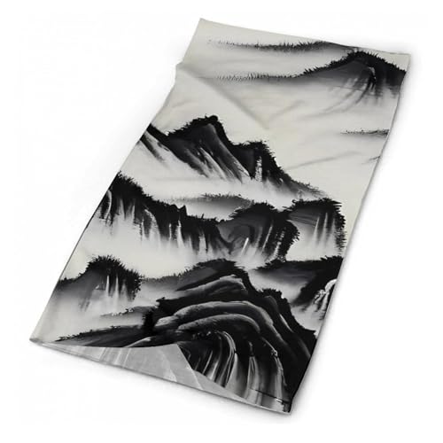 Pasamontañas elástico con diseño de pintura de paisaje chino para clima frío, cubrecuello y bufanda para motociclistas, ciclismo, esquí y actividades al aire libre para hombres y mujeres miniatura 1