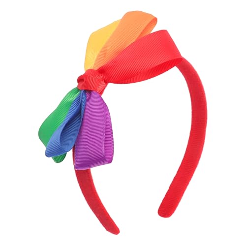 BYNYTO Rainbow Ribbon Bow Headband Pride Rainbow Headband Pride Hair Accessory for Women and Girls