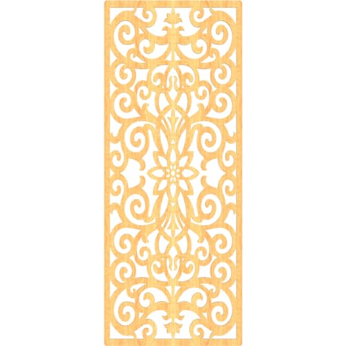 Image of Buel Decorative Pierced Fretwork Wood Wall Panels, 31 3 /8 inchW x 79 3 /8 inchH x 3 /8 inchT, Cherry