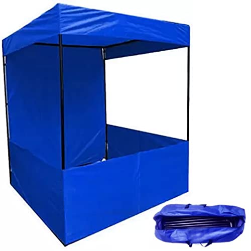 6X6X7 Feet Foldable & Portable Canopy Tent for Garden, Picnic, Product Promotion, Camping with Free Heavy Duty Carry Bag (Blue)