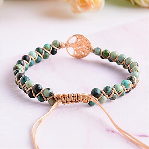 Image of YGLINE Boho Handmade Natural Stone Bead 3 Row Wide Wrap Wrist Statment Bracelet Jewelry Collection
