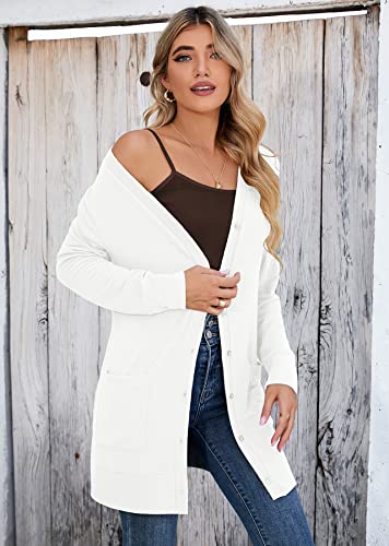 Image of Heymoments Lightweight Open Front Cardigan Sweater for Women Long Sleeve Causal Bolero Button Down Soft Outwear Tops