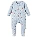 DuoMiaoMiao Grenouillère Bébé, 100% Coton Pyjama Dors Bien, 52 cm pour Nouveau-Né Fille et Garçon, de 0 - 1 Mois, Blue Planet