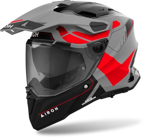 Airoh Commander 2 Reveal Motocross Helmet, black matt/grey/red, S (55/56)