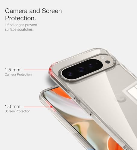 Image of Golden Sand for Google Pixel 9 Pro XL 5G Back Case - Ice Crystal Hybrid Shockproof Back Cover, Transparent PC Military Grade TPU, Crystal Clear