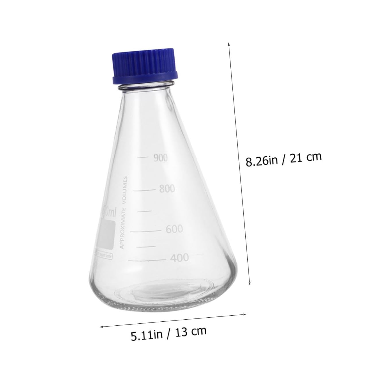 Abaodam 2pièces Flacons Coniques Verre pour Réactifs avec Bouchon à Vis Bleu et Graduation Matériel de Laboratoire Fioles à Essai