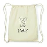Maße 37x46,5cm JOllipets Mary Hipster Turnbeutel Tasche Rucksack aus Baumwolle – Design: Elefant - Farbe: Natur