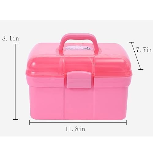 Miniatura 2 de Caja de transporte portátil de esmalte de uñas con bandeja extraíble, caja organizadora de almacenamiento de plástico para secadora de uñas, soporte