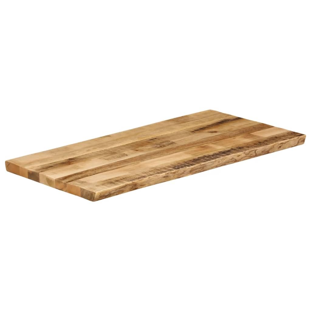 vidaXL Piano Tavolo Bordi Vivi 120x60x2,5 cm Legno di Mango Grezzo, Piano Sostituzione Tavolo, Piano per Tavolo da Pranzo, Piano d'appoggio