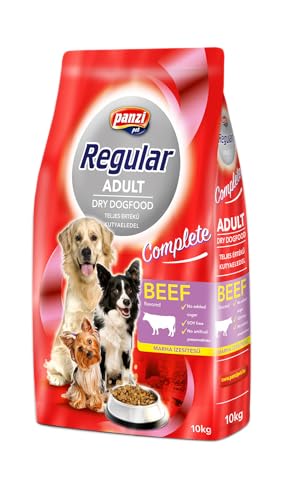 Panzi Regular - Comida para perros adultos - Trozos para perros con sabor a carne y arroz - 10kg