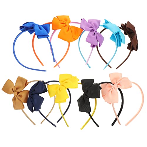 DEARMAMY 10 Piezas Diadema Con Lazo Favores De Fiesta Brillo Diademas Arco Decoración Decoraciones Lazos Para Niñas Pequeñas Pararse Bandas Clips Chica Cinturón De Canalé De Poliéster