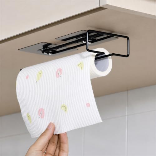 Image of Plantex Self-Adhesive Toilet Paper Holder /Tissue Paper Holder with Minor Surface Marks from Transit, Fully Quality Checked /Bathroom Accessories - (Black)