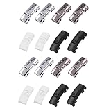 GNALIA Lacets Converse Haute À Fermeture Rapide, 8 Paires 16 Pièces, Noir Blanc Gris Argent, Sans Nouage Métal, Pour Enfants Adultes, Randonnée Loisirs